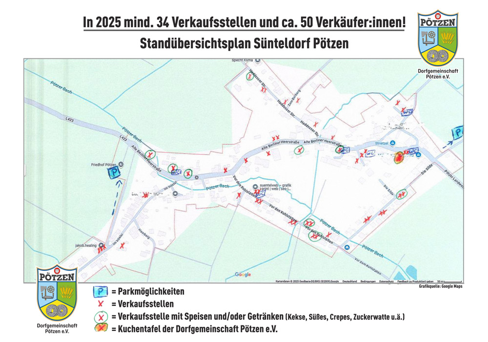 Dorfplan Dorfflohmarkt Pötzen