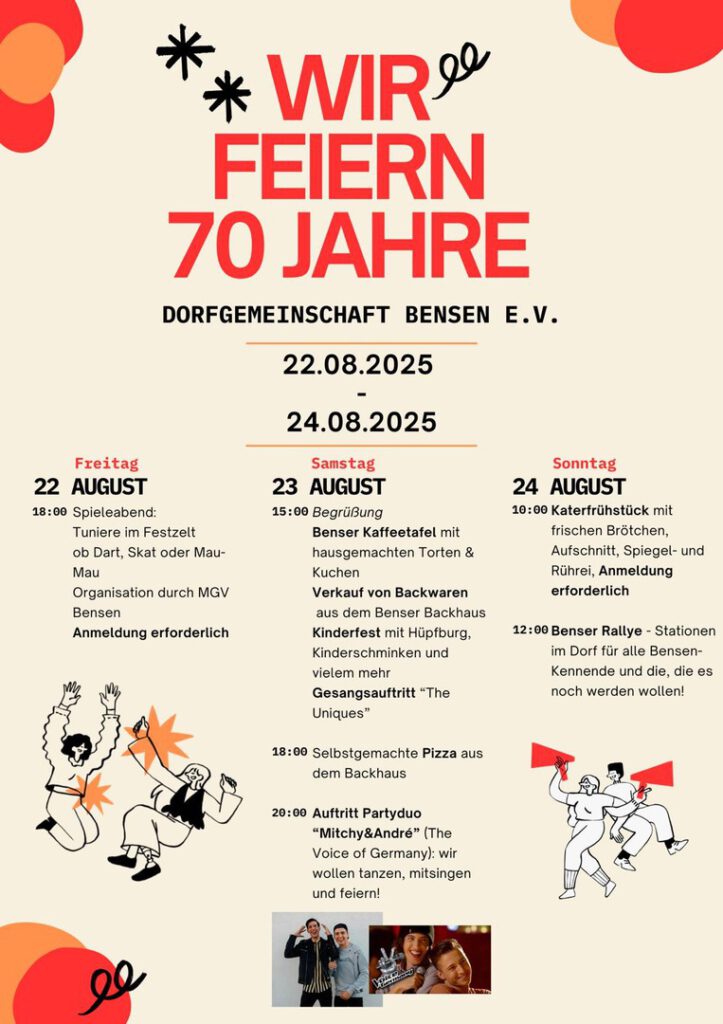 Flyer & Programm // © Dorfgemeinschaft Bensen