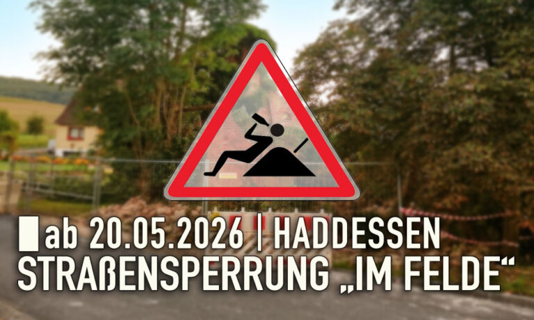 Mehr über den Artikel erfahren 🚗⚠️ Straßensperrung in Haddessen!